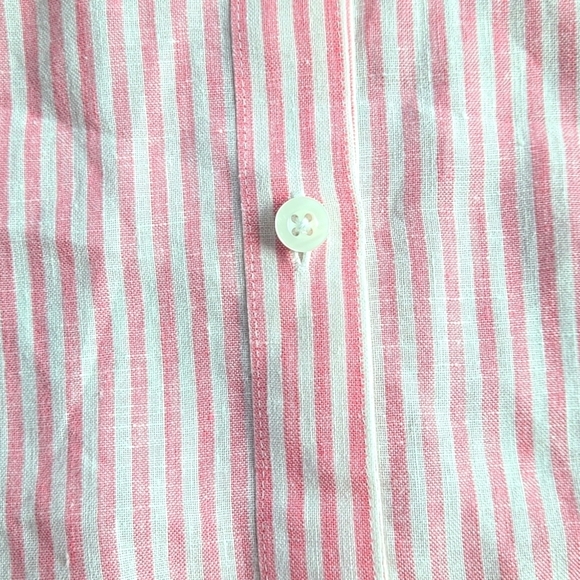 Chico's 100% Linen No-iron Tie Front Bitton Down Blouse - Picture 4 of 9